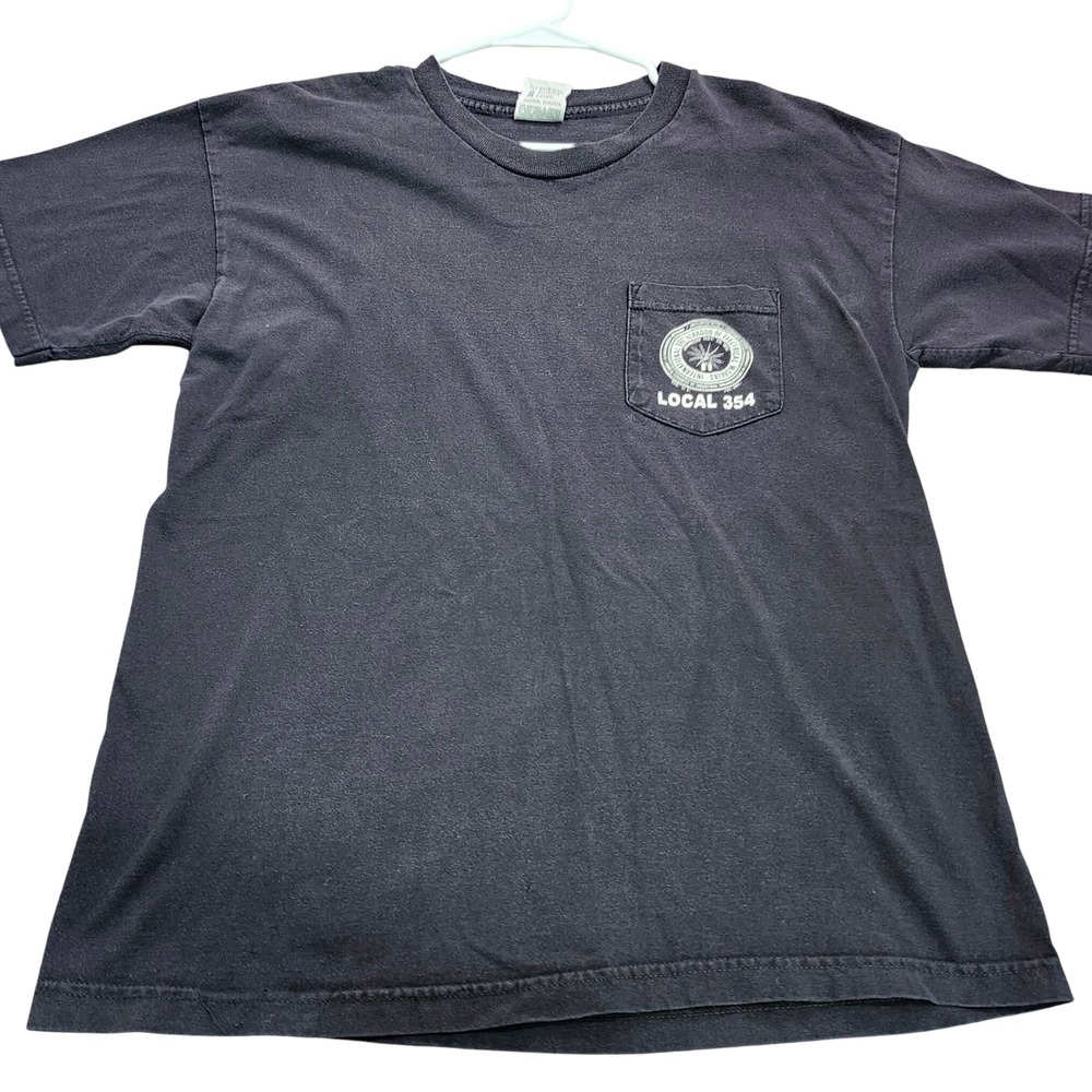 Union Made IBEW Local 354 St Patricks Day Pocket T-Shirt Black Salt Lake City L